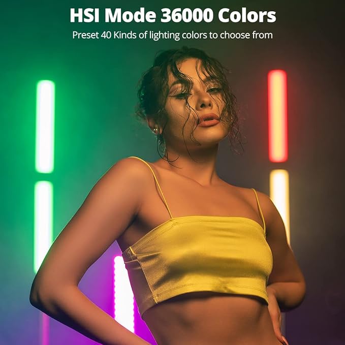AMBITFUL A2 RGB LED Light Wand -Full Color Magnetic Video Light Stick,Handheld Tube Light with 29 Effects, 2500-8500K, 2500mAh, CRI 95+ for Photography, YouTube, TikTok (A2+Desktop Tripod)