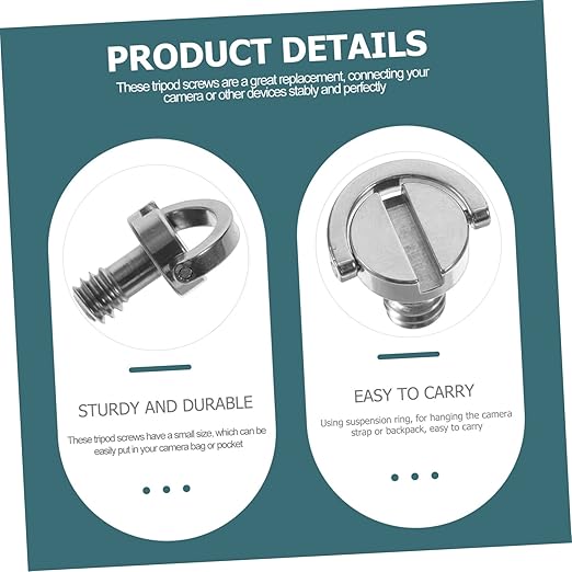 Angoily Camera Mounting Screws 1/4 Inch Tripod Mount Screws d Ring Quick Release Plate Clamp 5 Pcs