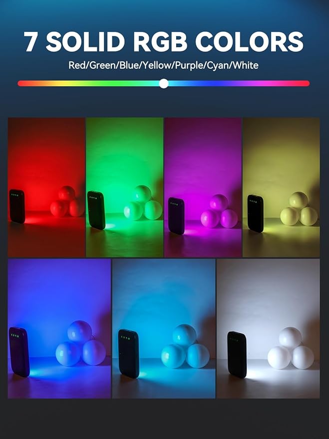 RGB Selfie Light for iPhone, Portable Phone Light Clip with 4 Light Modes & 10 Brightness Levels, Rechargeable 3000mAh Selfie Light for Phone, TikTok, Makeup, Zoom