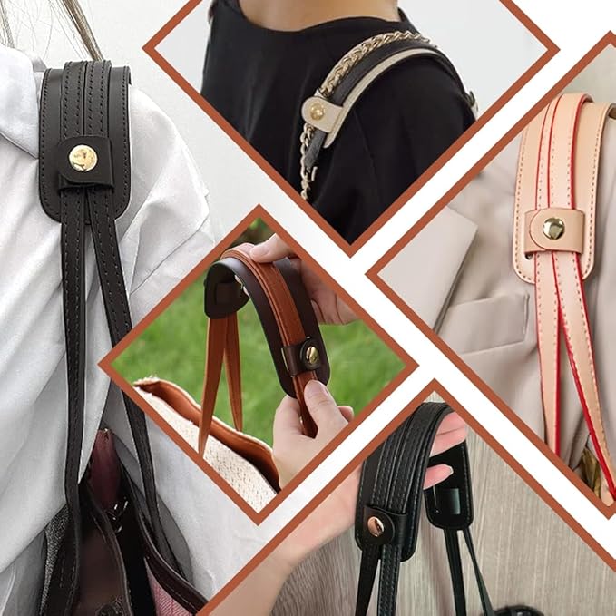 Beebeecraft 2 Sets Leather Strap Shoulder Pad Detachable Imitation Leather Backpack Shoulder Replacement Cushion Pressure Relief Bag Cover for Crossbody Bags Messenger Camera Purse Tote Dark Brown