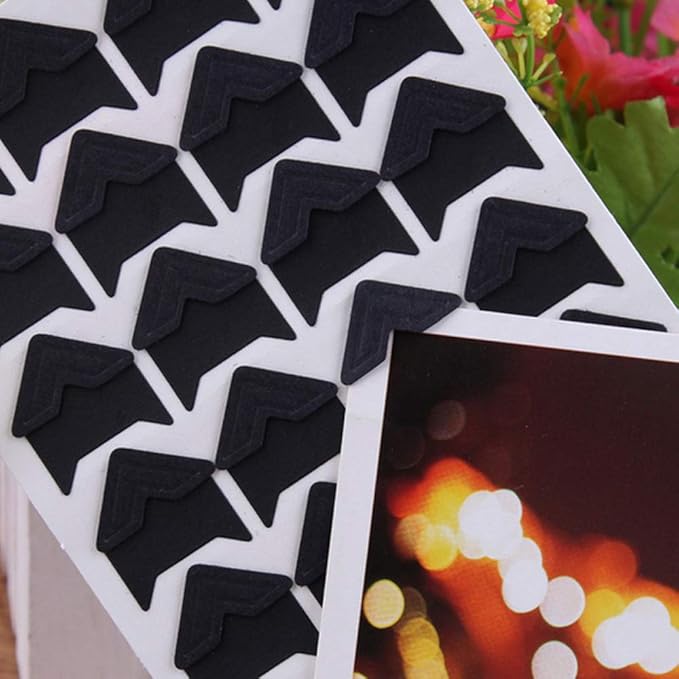 Photo Corners Self Adhesive Stickers for DIY Scrapbook, Photo Album, Trip Journal, Memory Book or Dairy (240 Pieces Multicolored)