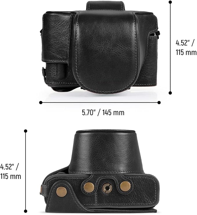 MegaGear MG2010 Ever Ready Genuine Leather Camera Case Compatible with Nikon Z fc (16-50mm)-(Black)