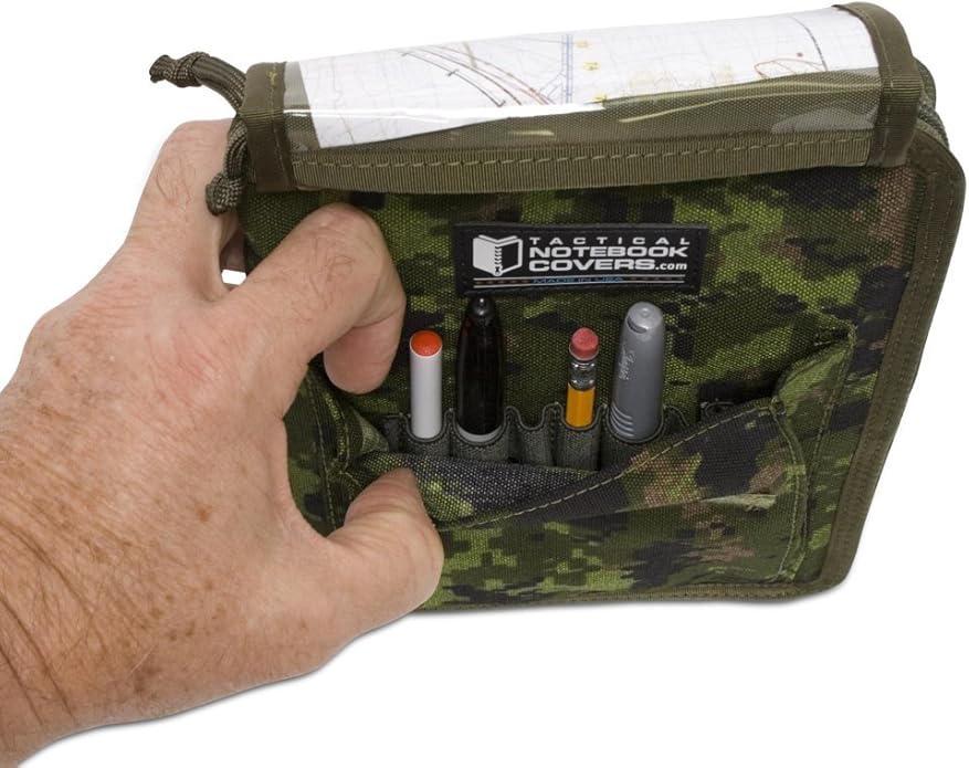 Tactical Notebook Covers | Field Data Cover System | Heavy Duty Zippered Organizer | Fits Notebooks 5” x 7.5” to 5.5” x 8.25"