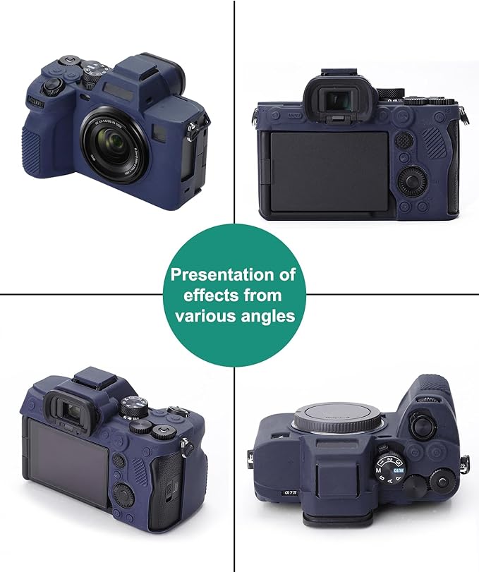 PULUZ Digital Camera Case for Sony A7 IV,Anti-Scratch Soft Silicone Protective Camera Case Camera Skin Case Cover (Blue)