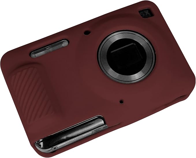 Easy Hood Camera Case for Kodak PIXPRO FZ55, Soft Silicone Cover Anti-Scratch Slim Fit FZ55 DSLR Camera Sleeve Body Skin Travel Protective Case, Burgundy Red