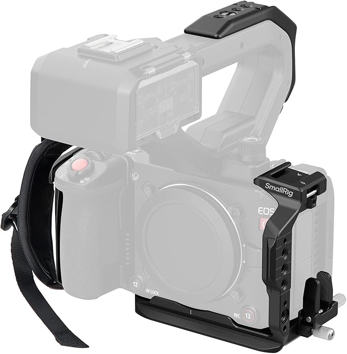 SmallRig Cage Kit for Canon C50 with XLR Handle Extension, Camera Cage with Cold Shoe Mount, Cable Clamp for HDMI, Built-in Quick Release Plate for Arca Tripod, Hand Strap - 5657
