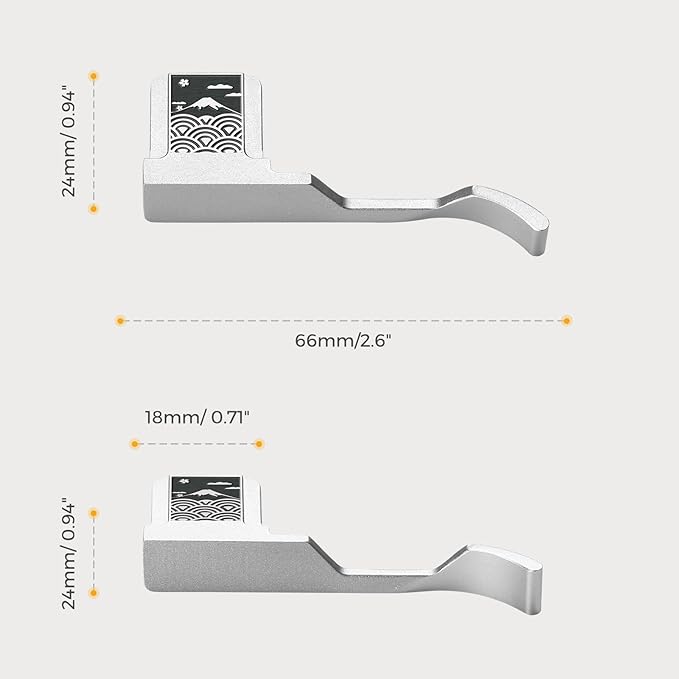 Metal Thumb Grip with Hot Shoe Cover for Fujifilm X100V/X100VI Sea of Clouds Pattern Camera Hot Shoe Thumb Hand Grip (Sea of Clouds)