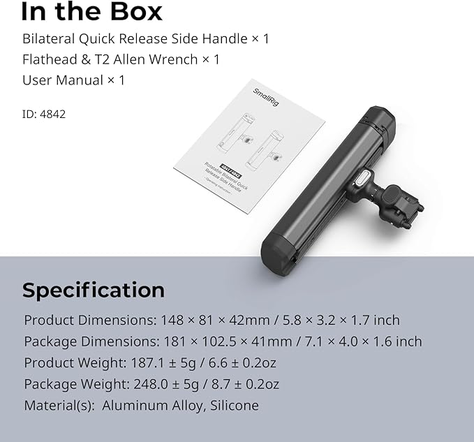SmallRig Rotatable Bilateral Quick Release Side/Top Handle for SmallRig HawkLock Quick Release Ecosystem for Smartphones 4842