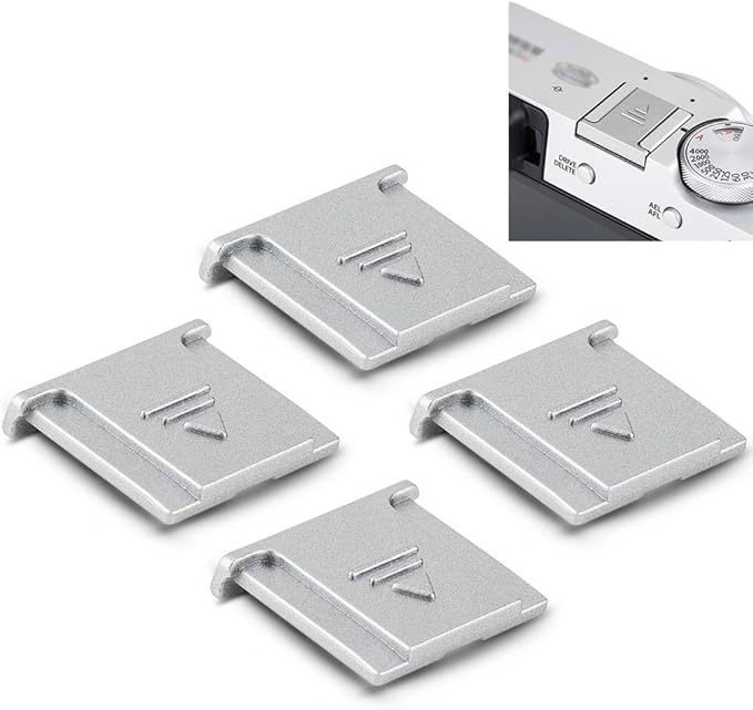 4PCS Camera Hot Shoe Cover Protector Cap for Fujifilm X-T30 III X-M5 X100VI XT50 XS20 XT5 X100V X100 XT4 XT3 XE5 XE4 XE3 GFX 100RF 50S II XH2 XH2S XT30II XT20 XT10 X100F X100T X100S X100F XPro3-Silver