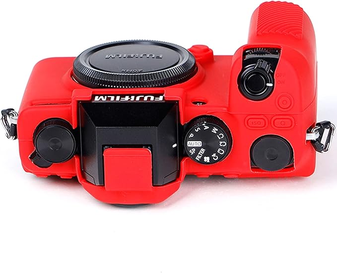 Professional Secure Silicone Camera Cases Bag Housing Rubber Body Skin for Fujifilm X-S10 Mirrorless Camera Fuji XS10 Protective Case (Red)