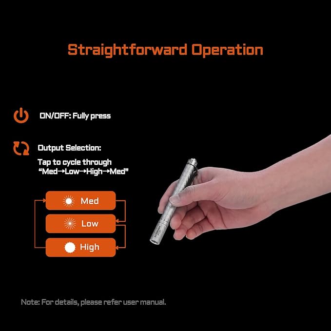 ACEBEAM PT20 2 AAA EDC Flashlight Rechargeable, 500 High Lumens Pen Flashlight with Clip, Compact Pocket MINI LED Flash Light, Super Bright Small Pen Light for Camping, Home, Work(Aluminum Material)