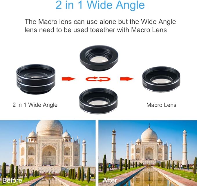 SEVENKA Cell Phone Camera Lens Kit, 18X Telephoto Lens with Remote Shutter, Tripod, Fisheye, Macro and Wide Angle Lens for iPhone 11 Pro Max X XS Max XR/8/7/6/6s Samsung Android Smartphone Black