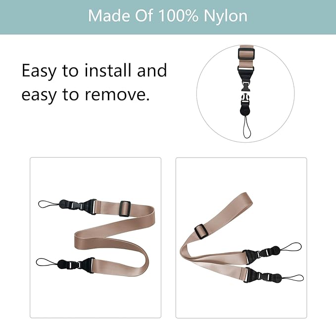 Adjustable Shoulder Strap:Comfortable iPad Strap Nylon Neck Lanyard for iPad/Samsung Tablet Case,Camera Binocular Crossbody Laptop Luggage Bag(Gold)