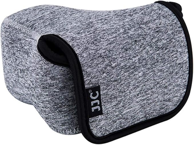 JJC Grey Ultra Light Neoprene Camera Case for Sony a6600 a6500 a6400 a6300 a6100 a6000 a5100 +18-55mm/E 50mm F1.8 Lens, Pouch Bag for Fuji X-T30 X-T20 X-T10 +16-50mm, Canon PowerShot SX530 SX540 G3X