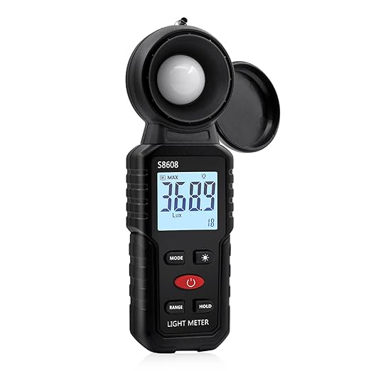 Mcbazel Digital Illuminance Light Meter, Photometer Light Intensity Sense Tester with LCD Display,Lux Meter Range up to 200,000 Lux for Grow Plants/Photography/Indoor/Garden