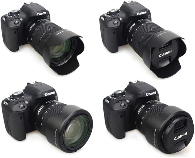 Reversible Lens Hood Shade Protector EW-73D Replacement for Canon RF 28-70mm F2.8 is STM & EF-S 18-135mm F3.5-5.6 is USM (Fits 18-135mm USM Only) & RF 24-105mm F4-7.1 is STM Lens