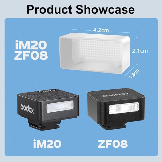 INVINEEX 3-Pack Flash Diffuser Kit for Godox IM20 Only - Soft Light Modifier with White/Yellow/Blue Diffuser (Compatible with Godox IM20 Flash Only)