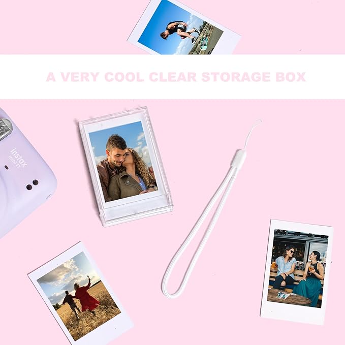 Picture Holder Storage Case for Fujifilm Instax Mini Film,3 inch Photo Pouch Instant Camera Film Accessories for Fujifilm Instax Mini EVO/40/90/12/11/9/8/7/7+/7s ect (1, Transparent)
