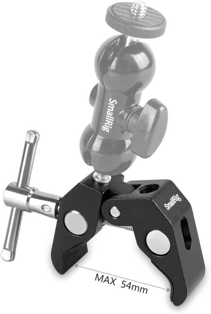 SMALLRIG Super Clamp with 1/4 and 3/8 Thread for Cameras, Lights, Umbrellas, Hooks, Shelves, Plate Glass, Cross Bars, etc - 735