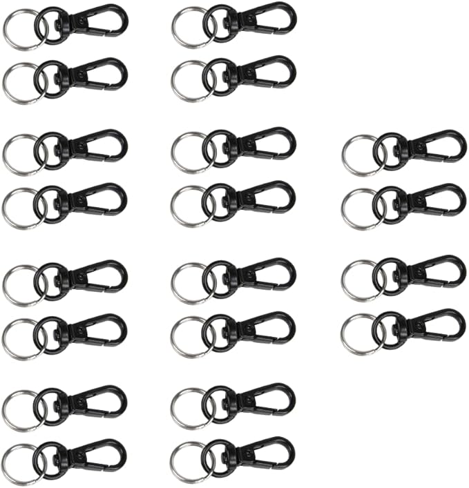 Foto&Tech Small Quick Release Adapter Clip for Camera with Round Lugs for Camera Strap, 33lb Breaking Force (10 Set, Black)