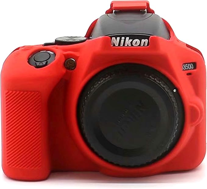Professional Secure Silicone Camera Cases Bag Housing Rubber Body Skin for Nikon D3500 Digital SLR Camera (Red)