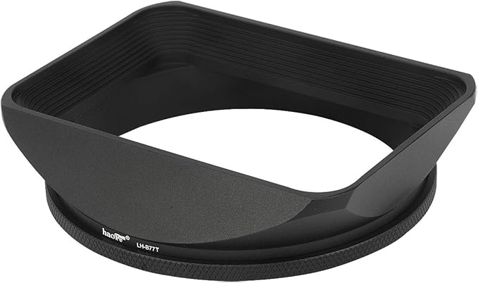 Haoge 77mm Square Metal Screw-in Mount Lens Hood Shade with Cap for 77mm Canon Nikon Sony Leica Leitz Carl Zeiss Voigtlander Nikkor Panasonic Fujifilm Olympus Lens and Other 77mm Filter Thread Lens
