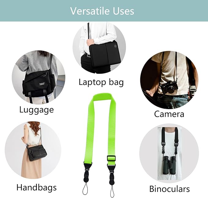 3 Pack Adjustable Shoulder Strap:Comfortable for iPad Strap Nylon Neck Lanyard for iPad/Samsung Tablet Case,Camera Binocular Crossbody Laptop Luggage Bag(Fluorescent Green)