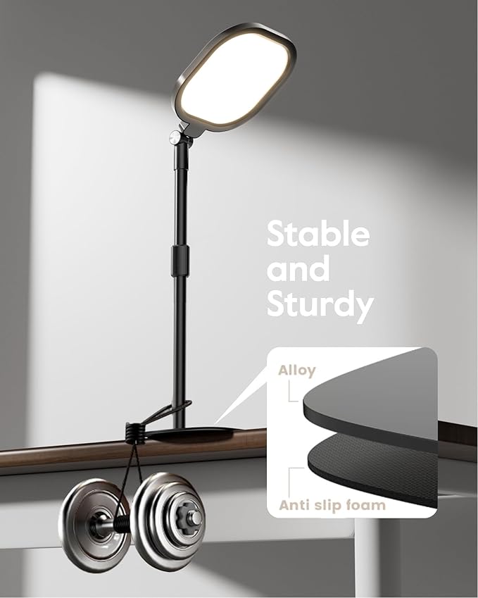 Video Conference Lighting for Zoom Meeting, Ring Light for Desk with Flexible Stand, 30 Light Modes Light for Video Recording, Desk Light & Memory Function for Zoom Calls, Video Streaming, Webcam