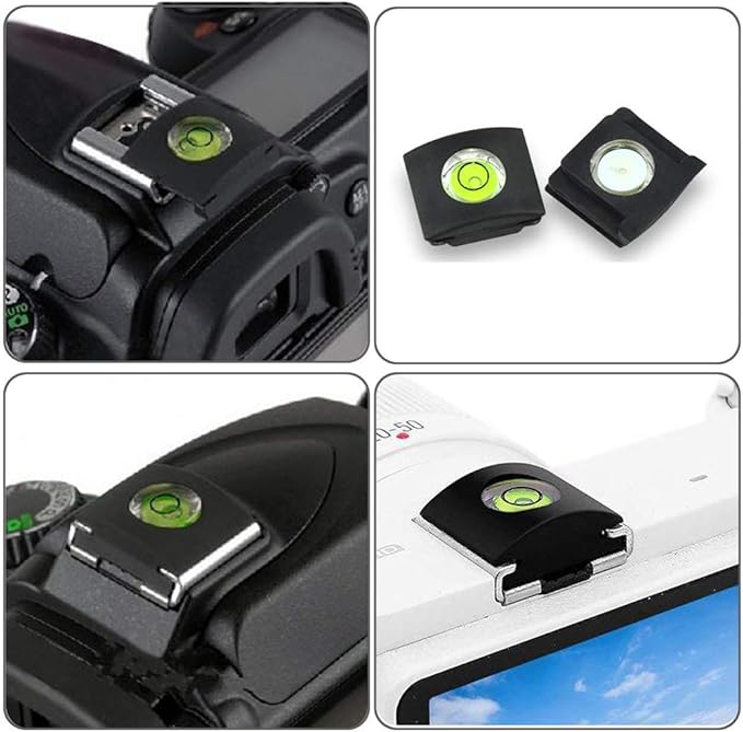 Rear Lens Cap and Front Body Cap for Nikon D850 D7500 D3500 D5600 DSLR with AF,AF-S,AF-P Lenses，Replaces Nikon BF-1B Cap and Fire Rock Hot Shoe Cover with Bubble Spirit Level(2+2+2 Pack)