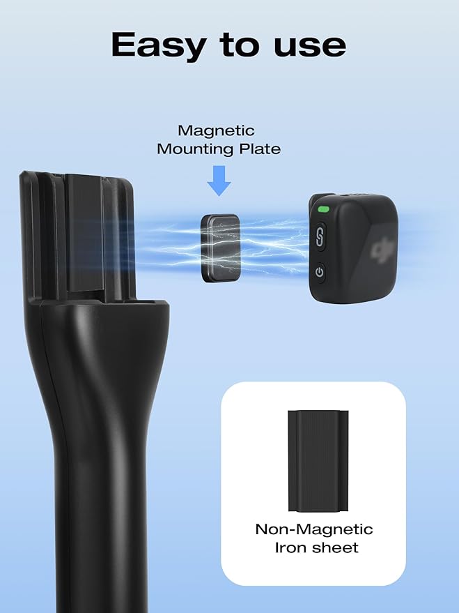 SUNMON Wireless Mic Magnetic Holder for DJI Mic Mini, Portable Handheld Microphone Interview Stand with Pop Filter, Compatible with DJI Mic1/2, Rode Wireless Micro/GO 2/ME/Pro