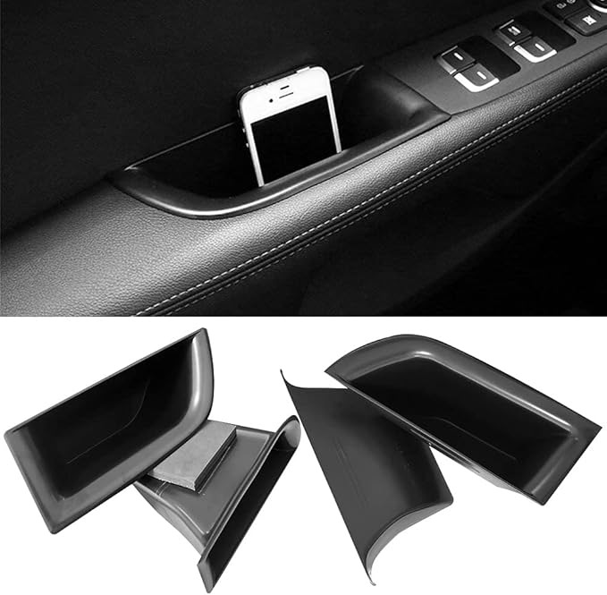 Vesul 4pcs Door Side Storage Box Compatible with Kia Sorento 2016 2017 2018 2019 2020 Armrest Phone Container Door Organizer Handle Pocket ABS Tray Insert Glove Pallet