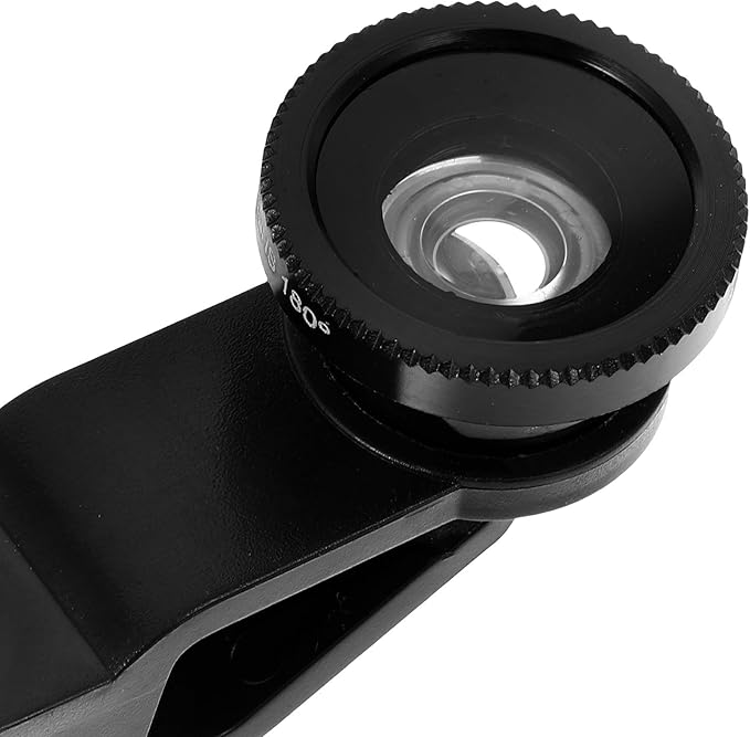 NOLITOY Universal Phone Camera Lens Kit with Clip – 3-in-1 Wide Angle, Macro, and Fisheye Lenses for Mobile Phones, Black, Portable Photo and Video Accessories for Smartphone Photography