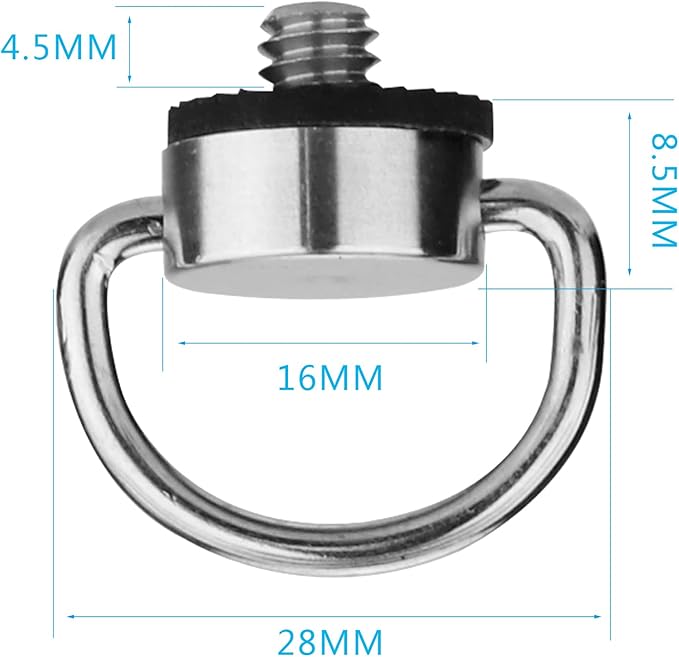Shaft Thread D-Ring 1/4 Inch Screw for Camera Tripod Monopod QR Plate DSLR Camera Rig Quick Release Plate