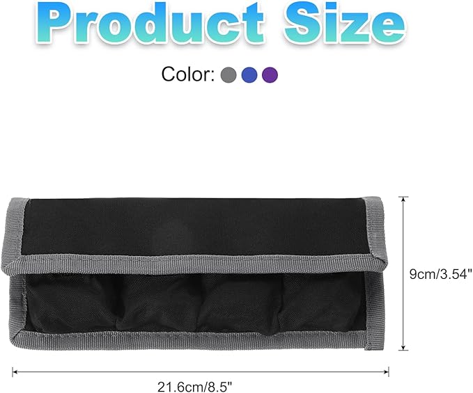 PATIKIL Camera Battery Pouch Case, 4 Pocket Nylon DSLR Battery Case Holder Storage Bag for AAA, LP-E6, LP-E8, NP-FW50, EN-EL14, EN-EL15 Batteries (Gray, Blue, Purple)