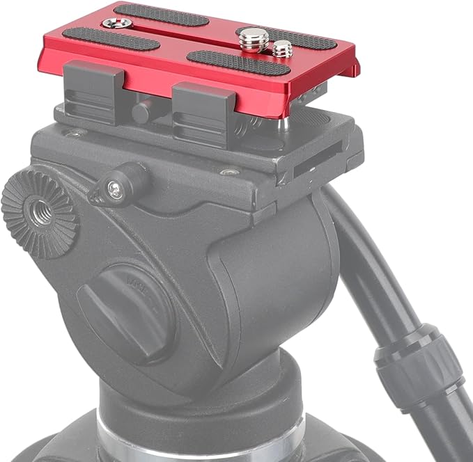 CAMVATE Camera Quick Release Plate with 1/4" & 3/8" Threads Compatible with 577/501/ 504 Tripod(Red) - 2886