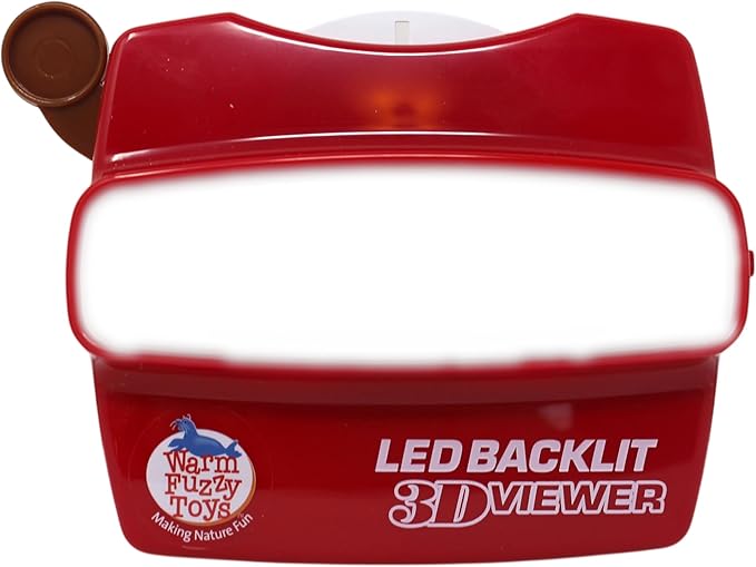 WARM FUZZY Toys LED Backlit 3D Viewer – (Spiders) – New 2025 USB-C Rechargeable Slide Viewer for Kids & Adults Includes 3 Reels with 21 HD 3D Images – Patent-Pending Retro Toy, No Light Source Needed