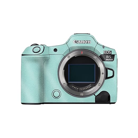 Glossy Glitter Camera Skin Compatible with Canon EOS R5 Mark II (2023) - Solid Seafoam - Premium 3M Vinyl Protective Wrap Decal Cover - Easy to Apply | Crafted in The USA by MightySkins