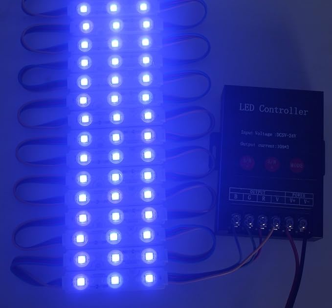 REXTiN 200pcs 12V 5050 SMD 3 LED Module RGB Color Changing Lights Lamp for Home Garden Xmas Wedding Party Decoration Letter Design (RGB Injection)
