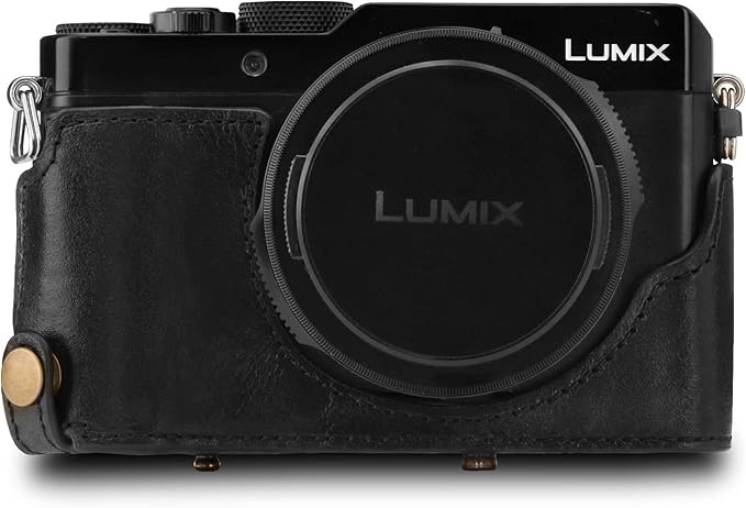 MegaGear MG1565 Ever Ready Genuine Leather Camera Case Compatible with Panasonic Lumix DC-LX100 II - Black