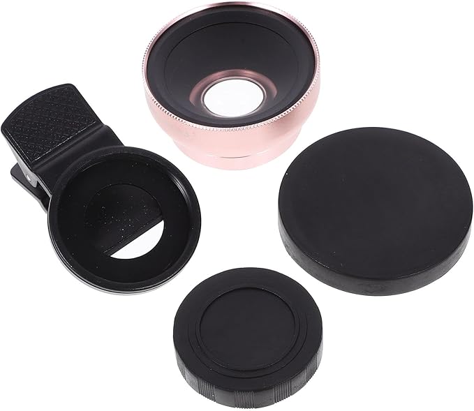 VANZACK Clip-on Phone Lens 37mm Wide Angle Amp; Macro 0.45x 49uv Dual Lens Universal for Smartphones and Tablets Rose Gold for Photography