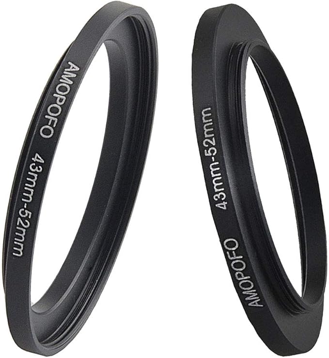 43 to 52mm Metal Step Up Ring Adapter for Canon,for Nikon,for Sony,for Fuji, Camera Lenses & UV,ND,CPL Camera Filters, Made from CNC Machined Space Aluminum with Matte Black Electroplated Finish…