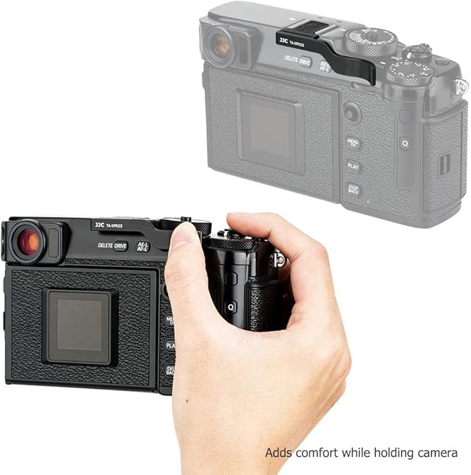 JJC Deluxe Metal Thumb Up Grip for Fujifilm Fuji X-Pro3 X-Pro2 X-Pro1 Xpro3 Xpro2 Xpro1 Digital Mirrorless Camera Thumb Support
