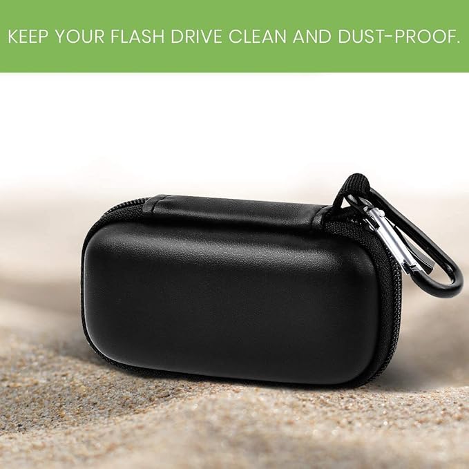 USB Flash Drive Case, SD Card Holder Compatible with Thumb Drive, Memory Cards, SDXC SDHC Storage Bag, Electronic Accessories Organizer for SanDisk for Samsung for Inland (Black)