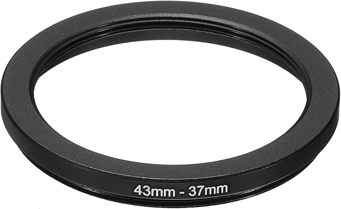 PATIKIL 43mm-37mm Metal Step Down Ring, Camera Lens Filter Adapter Ring Aluminum Filter Adapter Ring for Camera Lenses Hood, Black