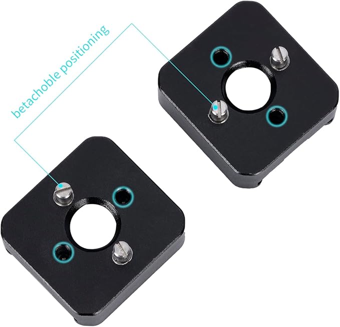 NICEYRIG Positioning Cold Shoe Mount for 3/8''-16 & 1/4''-20 ARRI Locating Holes, Anti-Twist Cold Shoe Adapter for Flash LED Monitor Microphone [Pack of 2] - 618