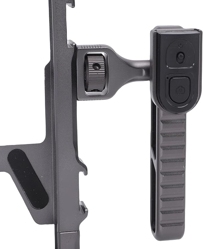 Phone Video Rig, Aluminum Alloy Handheld Stabilizer with Bluetooth Remote, LED Light and Microphone Mount for Filmmaking Vlogging, Suitable for Multiple Applications