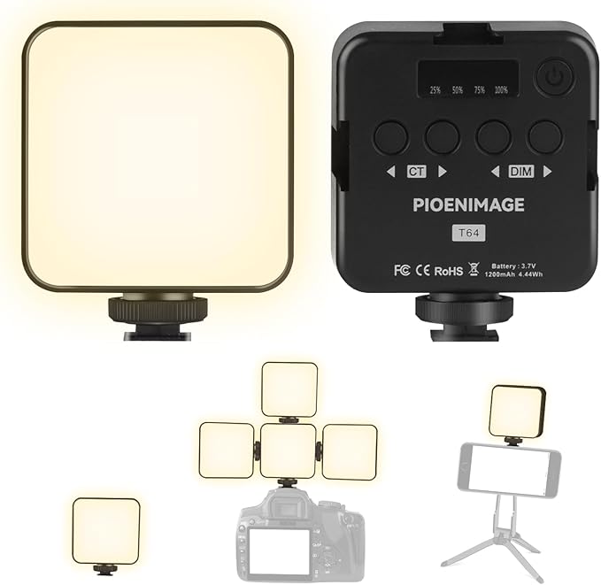LED Video Lights, LED Camera Light, Small Lamp, Photography Pocket Lamp, CRI 95+ 2500-9000K Rechargeable Portable Photography Lighting for Camera