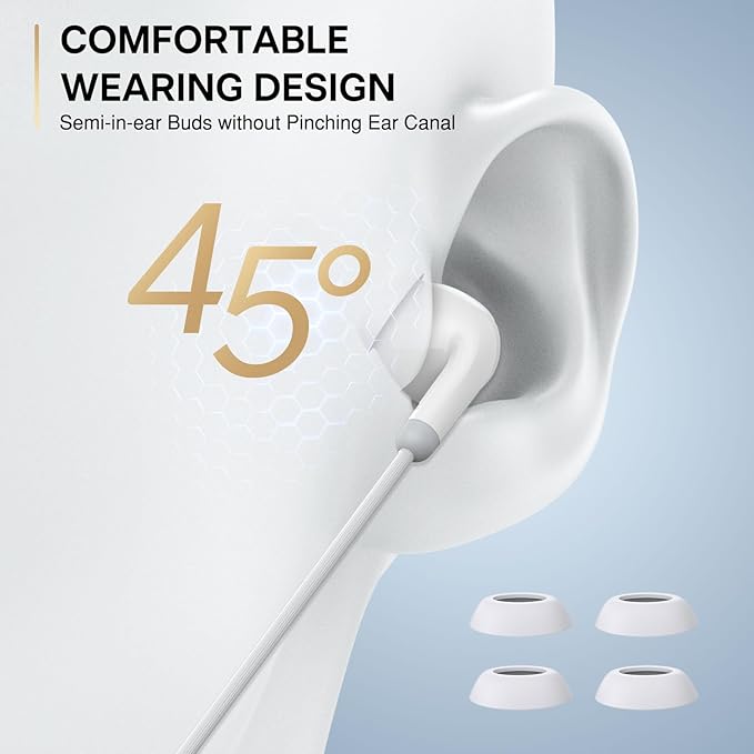 Wired Earbuds 3 EQ Mode USB C Headphones HiFi Bass Sound Type C Earphones Corded USBC Plug in Ear Buds for iPhone 17 Air 16 Pro Max 15 for Samsung/Galaxy S26 S25 S24 for Google/Pixel 10 9 8 White