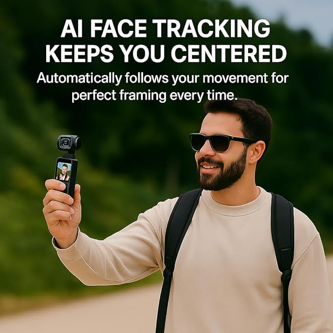 Acuvar 4K Pocket Vlogging Camera with Dual Front & Rear Cameras, 3-Axis Gimbal Stabilizer, Handheld Portable Video Camera with WiFi, Split-Screen LCD, Face Tracking, 270° Rotation & 64GB SD Card