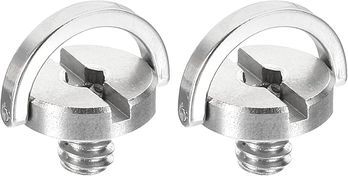 PATIKIL 1/4-20 Thread 11mm Length D-Ring Stainless Steel Camera Fixing Screws, 2 Pack D Shaft Quick Release Plate Screw for Camera Tripod/Monopod, Silver